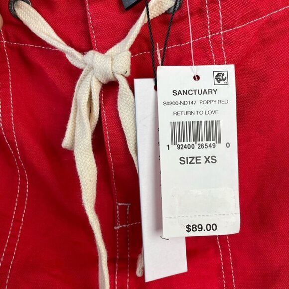 NWT Sanctuary Return to Love Lace Up Linen Blend Mini Skirt Size XS - Picture 4 of 5